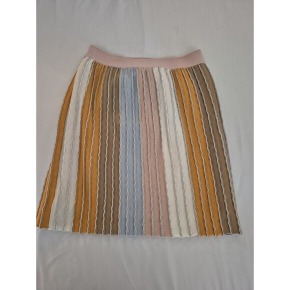 Eva Franco Anthropologie S Colorful Pastel Metallic Stripe Boho 70s Mini Skirt - Picture 1 of 8